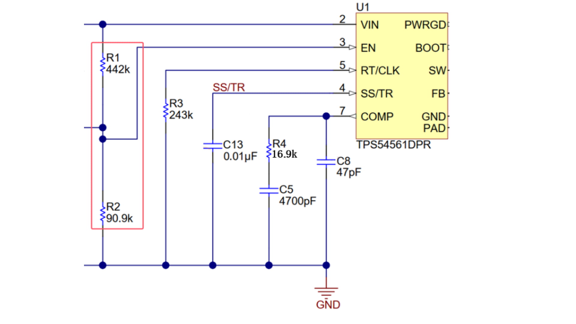 Buck power supply undervoltage lockout threshold configuration